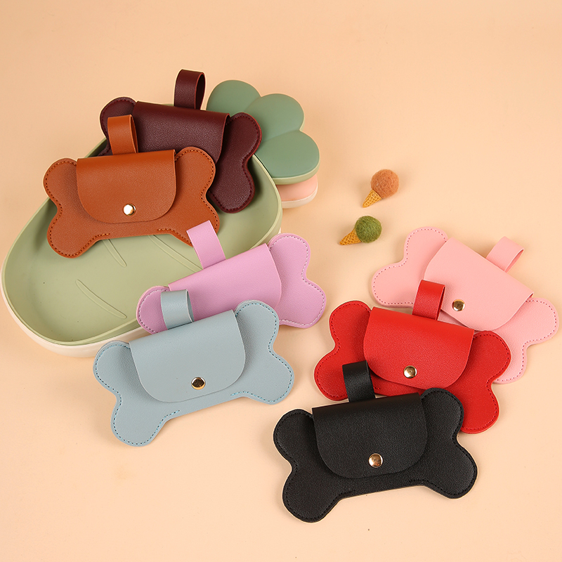 Poop Bag Dispenser - Dispenser tas kotoran anjing kulit PU,