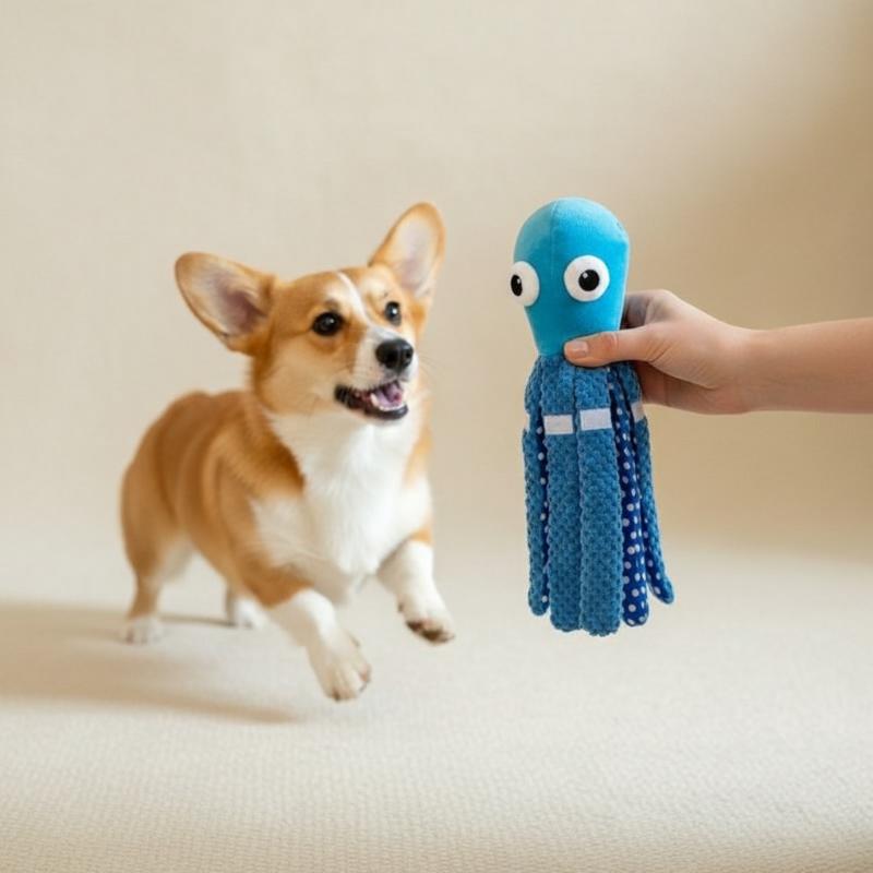Interactive Cat Toy - Mainan Gurita Berbunyi untuk Hewan Peliharaan,