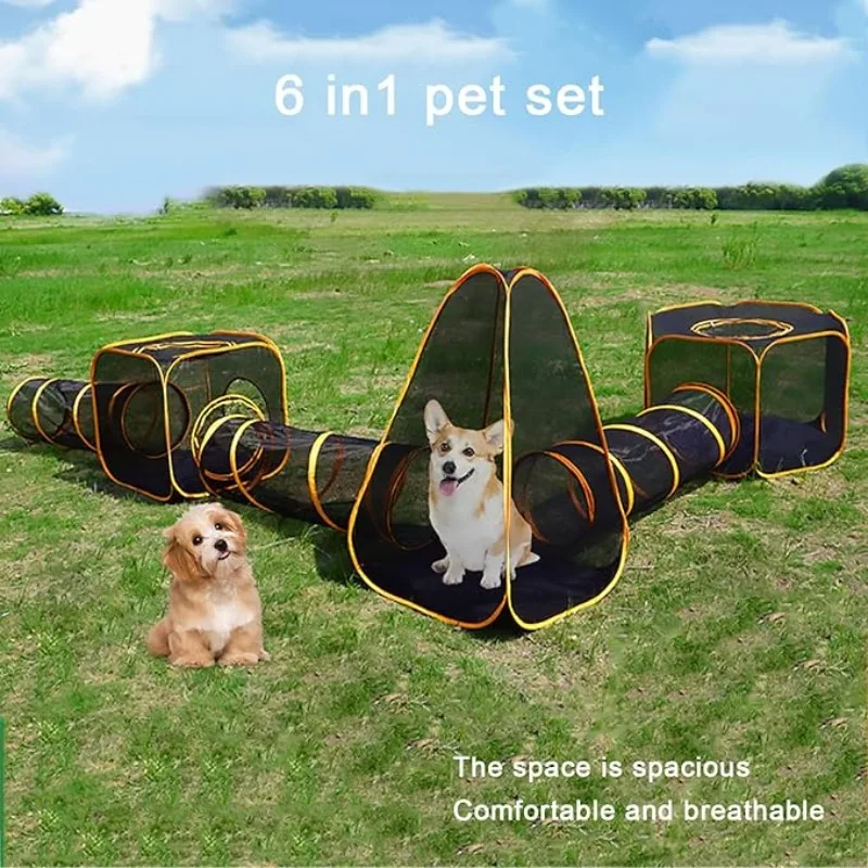 Interactive Cat Toy - Kandang Kucing 6-in-1 dengan Terowongan untuk