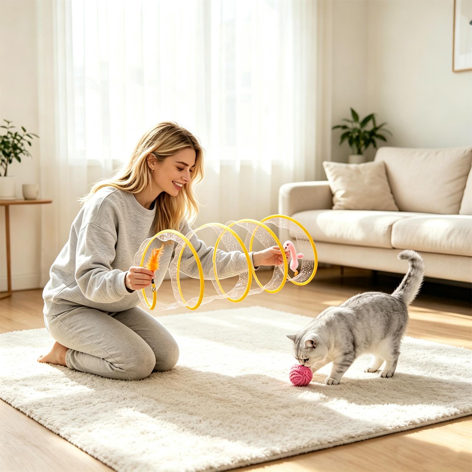 Mainan Kucing Terowongan Spira - Interactive Cat Toy ulasan dan harga