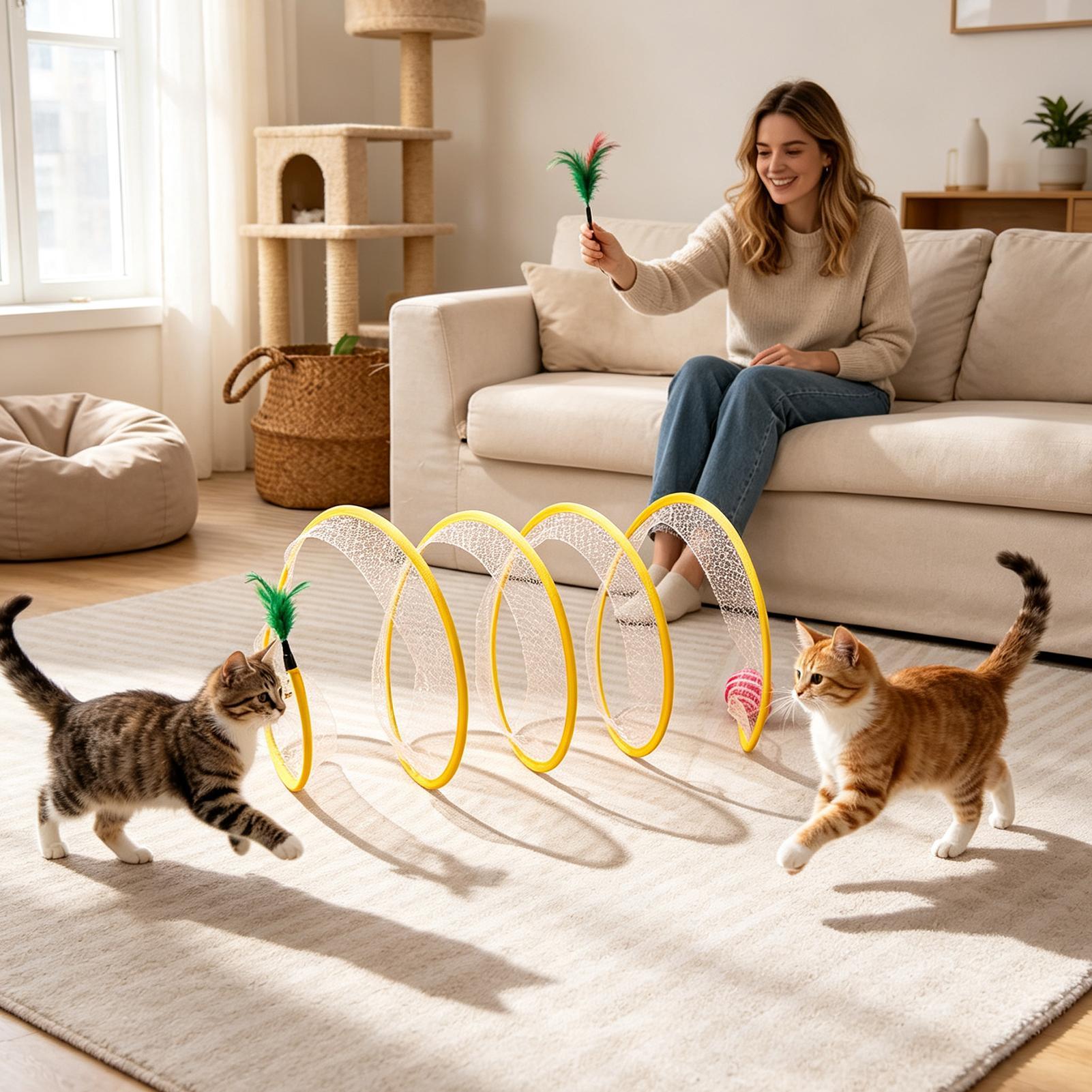 Mainan Kucing Terowongan Spira - Interactive Cat Toy ulasan dan harga