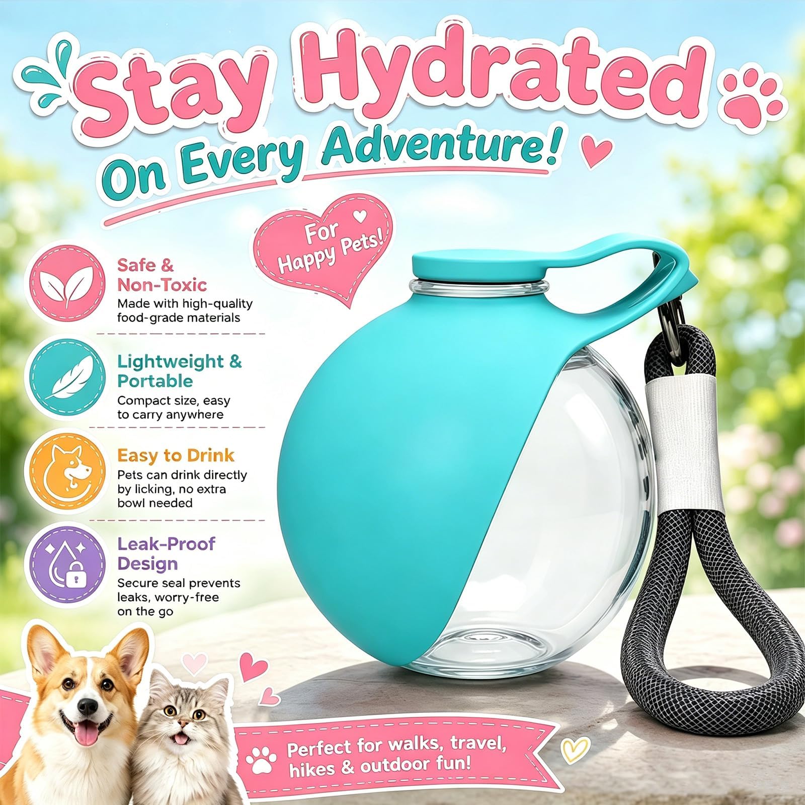 Botol Air Anjing Portabel 2 in - Pet Supplies Dropshipping ulasan dan harga